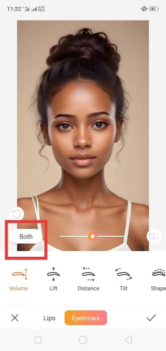 How do You Access eyebrows makeup in the AirBrush App-personalize 1