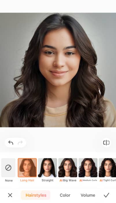 ai hairstyle changer-long hair