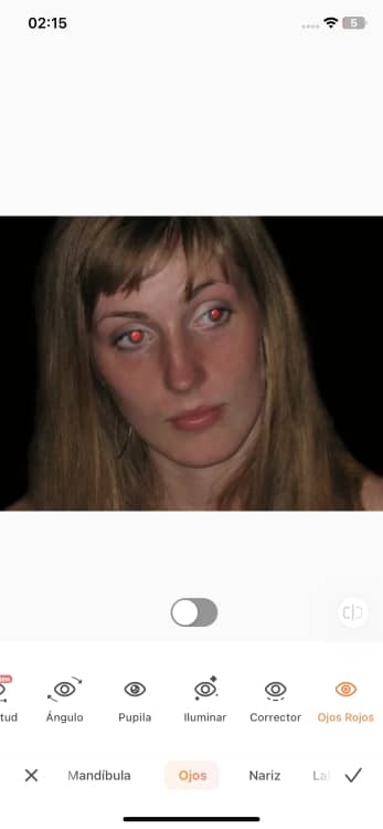 red eye remover - woman red eye ojos rojos off