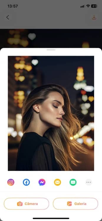 AirBrush Bokeh App Screenshot PT - woman in the night city 3