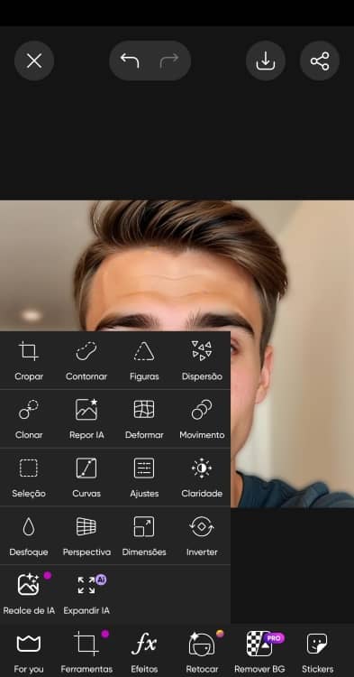 Picsart Blur Background App Screenshot PT - selfie of a boy