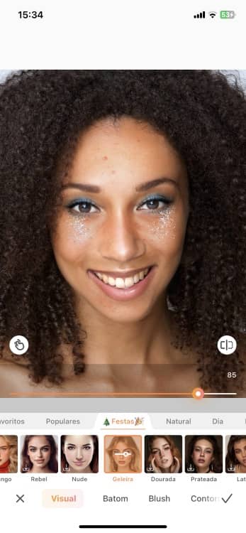 put makeup - afro woman with no make up screenshot AB with glacier makeup