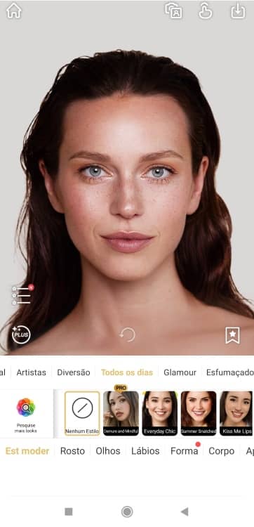 put makeup - european blue eyes woman screenshot Perfect365 make up PT