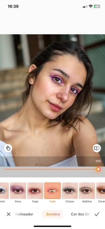 put makeup - selfie of brunette with no make up AB screenshot PT third