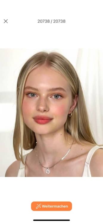 AirBrush Lipstick App Screenshot GE - blond girl choose photo