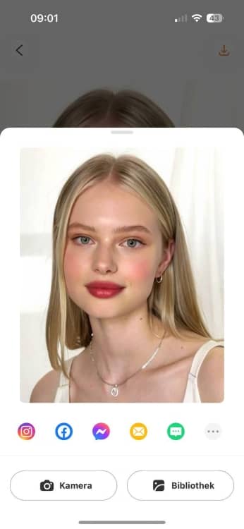 AirBrush Lipstick App Screenshot GE - blond girl save