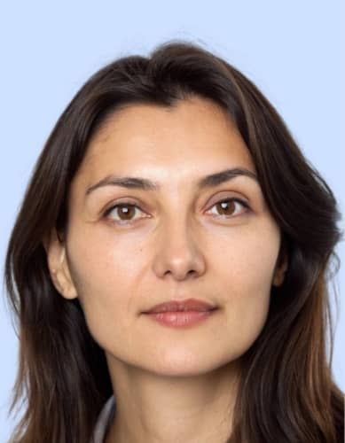 ID photo - blue background