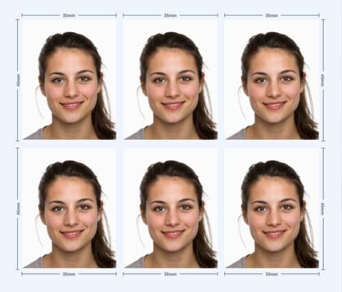 ID photo - example brunette woman