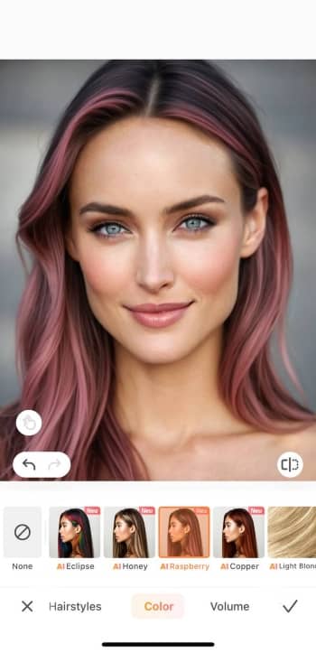 AirBrush App Screenshot EN - change hair color after