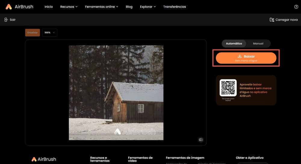 AirBrush Web Screenshot PT - image watermark remover download