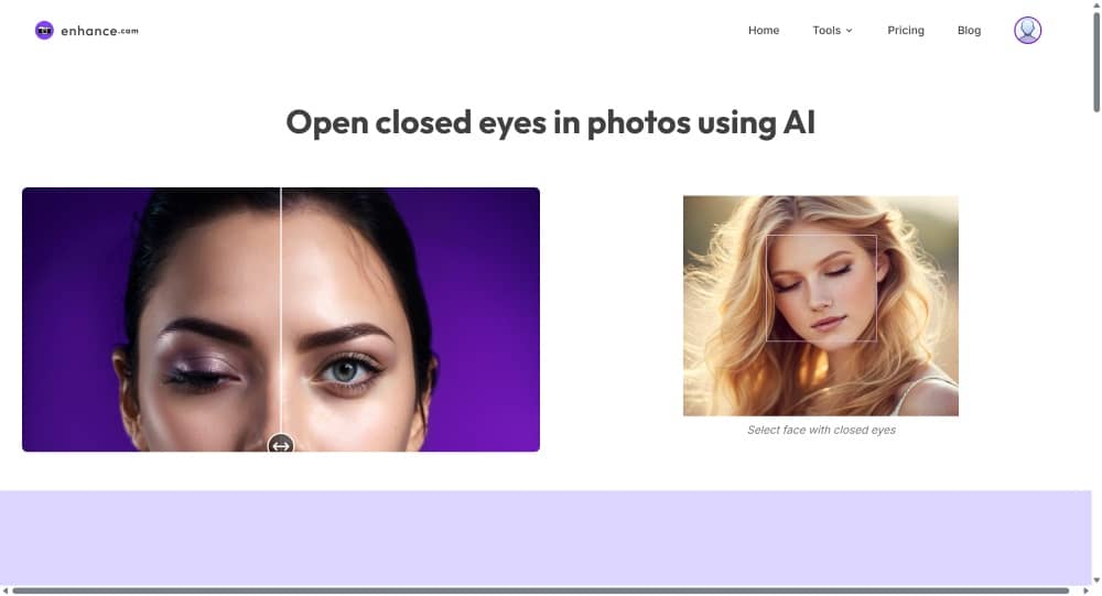 Enhance Cam Web Screenshot EN - open closed eyes process