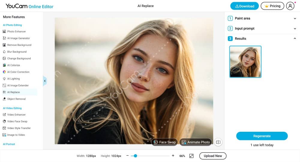 YouCam Web Screenshot EN - ai replace open closed eyes result