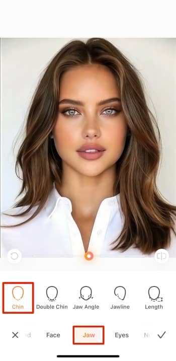 AirBrush App Screenshot EN - Celebrity Look Alike Chin Shaping chin