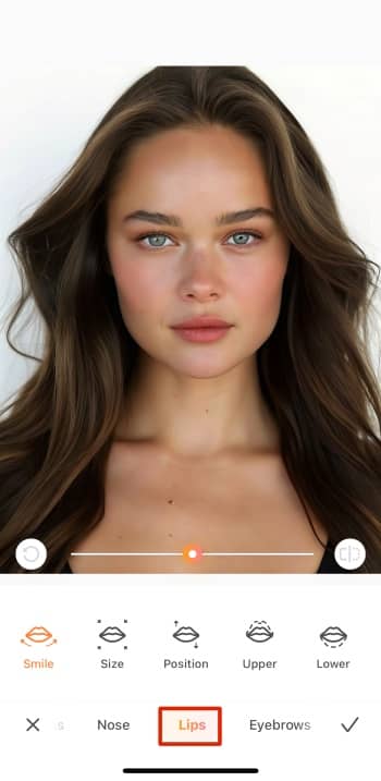 AirBrush App Screenshot EN - Celebrity Look Alike Lip Plumping lips