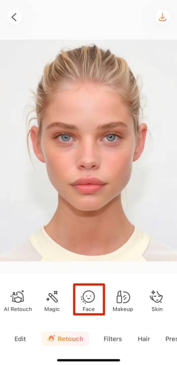 AirBrush App Screenshot EN - Celebrity Look Alike Nose Shaping face