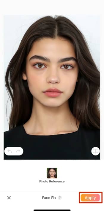 AirBrush App Screenshot EN - Face Swap apply