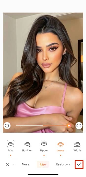 AirBrush App Screenshot EN - Lip Filler Simulator save