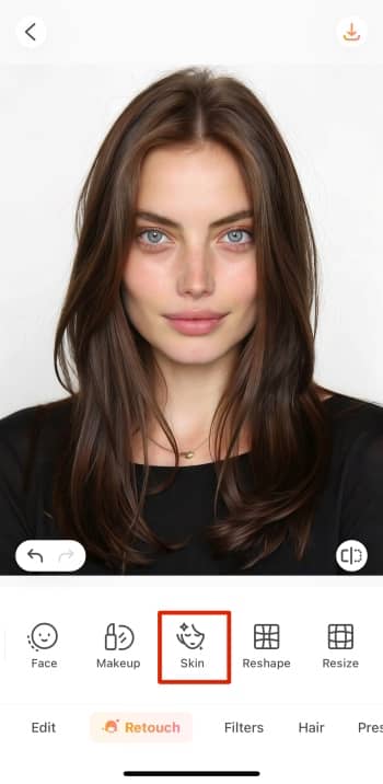 AirBrush App Screenshot EN - Remove Eye Bags skin