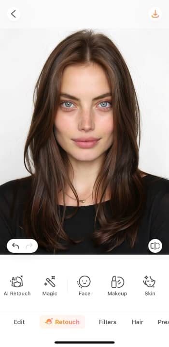 AirBrush App Screenshot EN - Remove Eye Bags upload image