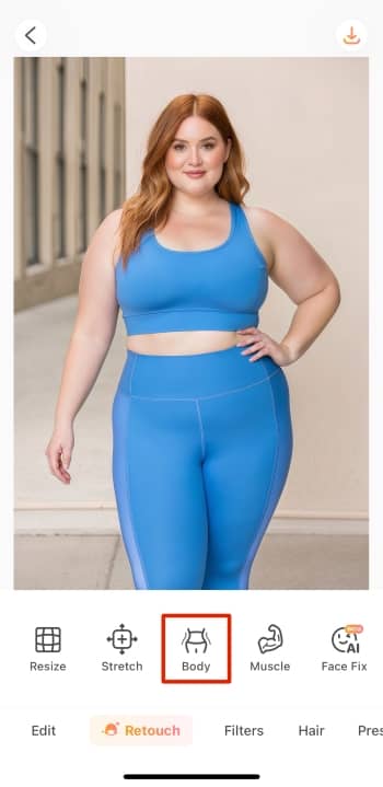 AirBrush App Screenshot EN - Weight Loss Simulator body