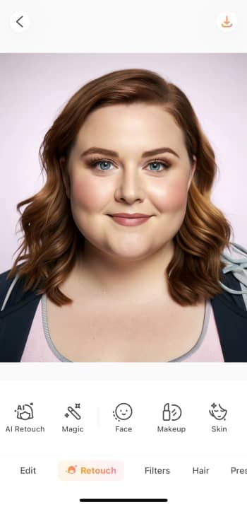 AirBrush App Screenshot EN - Weight Loss Simulator face upload image