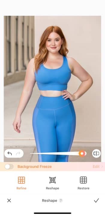 AirBrush App Screenshot EN - Weight Loss Simulator result