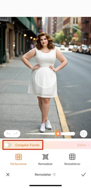 AirBrush App Screenshot ES - Body Filter slim manually background freeze