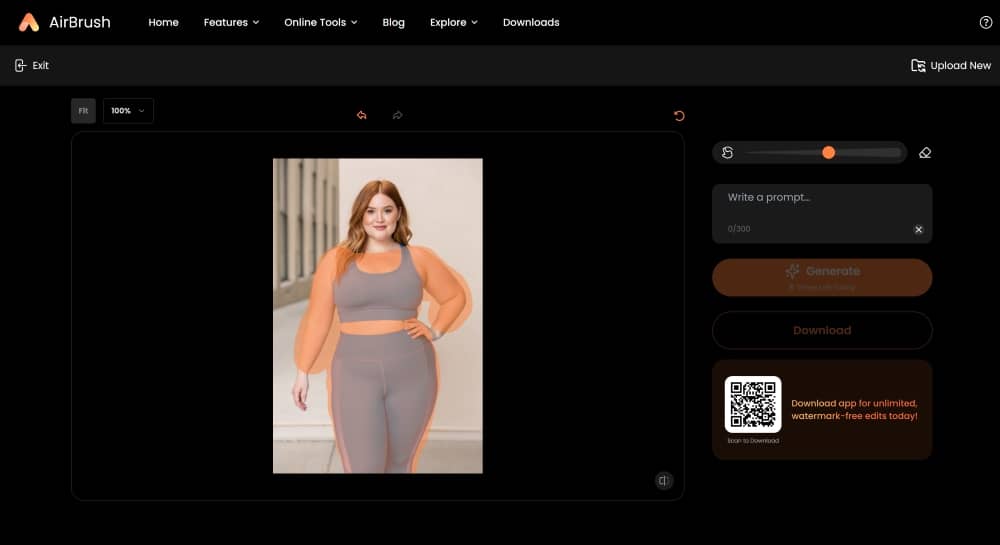 AirBrush Web Screenshot EN - Weight Loss Simulator highlight body