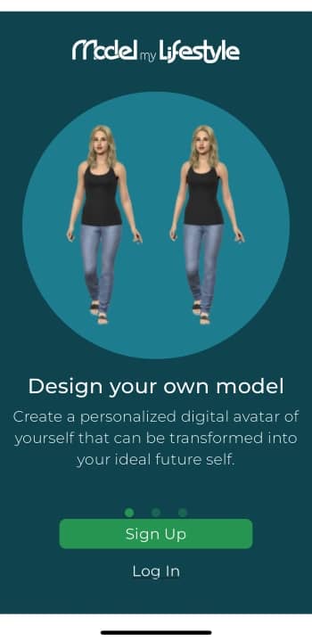 Model My Diet App Screenshot EN - Weight Loss Simulator main page