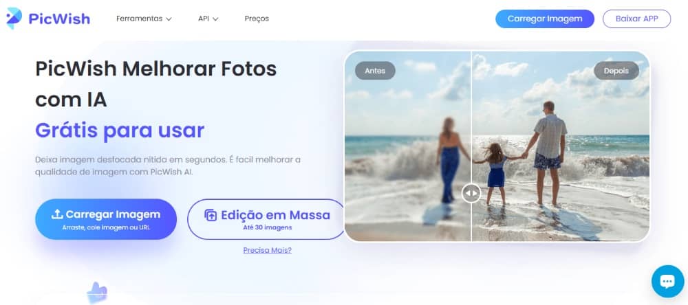 PicWish Web Screenshot PT - AI Image Enhancer