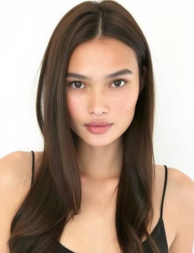 Remove Eye Bags - girl with long hair after