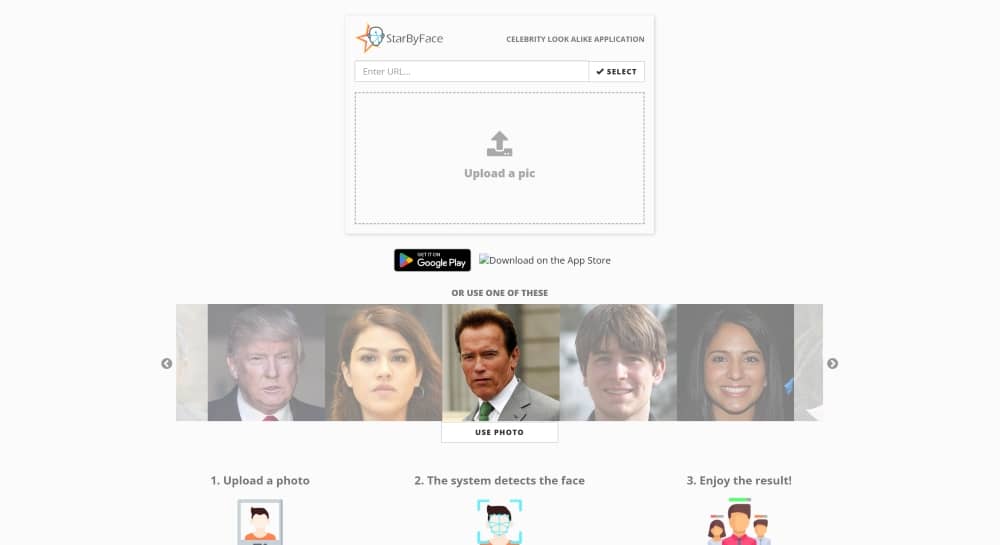 StarByFace Web Screenshot EN - celebrity look alike