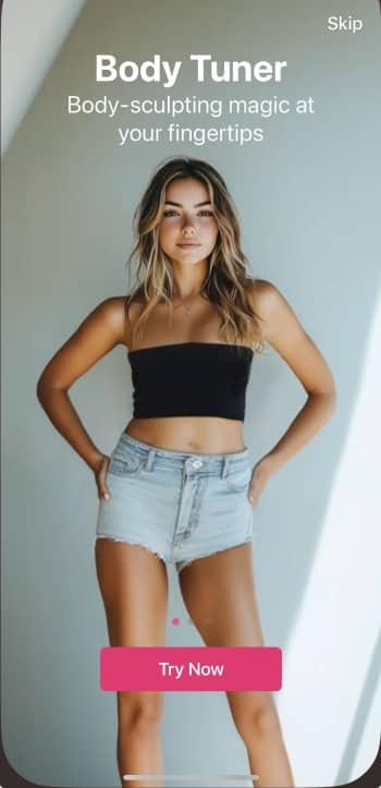 YouCam Makeup App Screenshot EN - Weight Loss Simulator open app