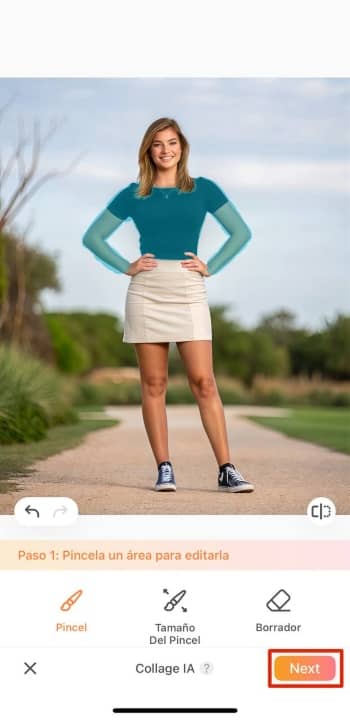 AirBrush App Screenshot ES - change clothes highlight