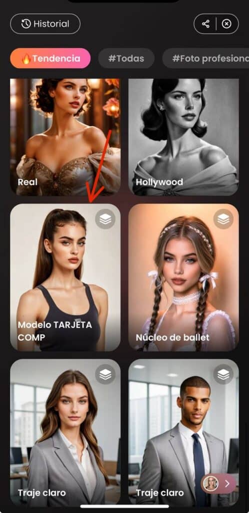 AirBrush App Screenshot ES - magic studio Modelo Tarjeta
