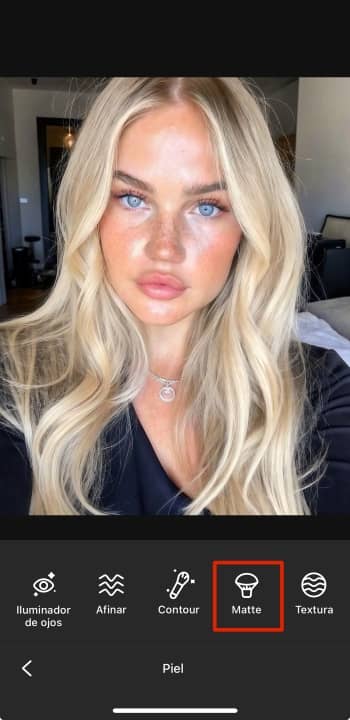 AirBrush App Screenshot ES - matte skin retouch skin matte