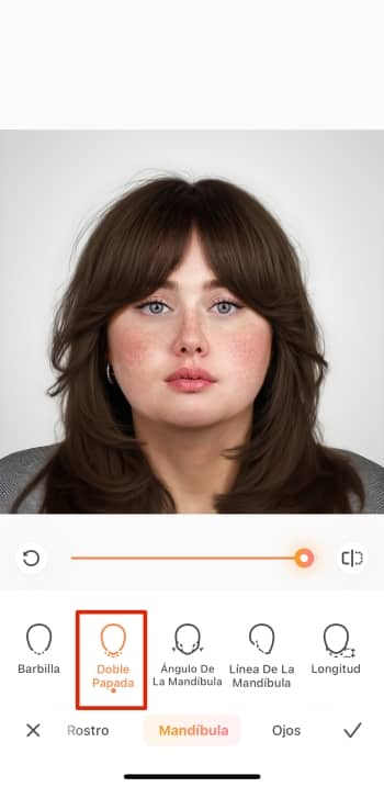 AirBrush App Screenshot ES - remove double chin result