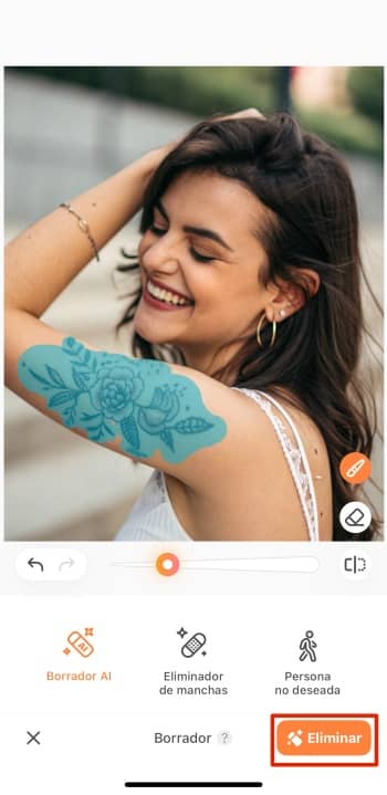 AirBrush App Screenshot ES - remove tattoo remove