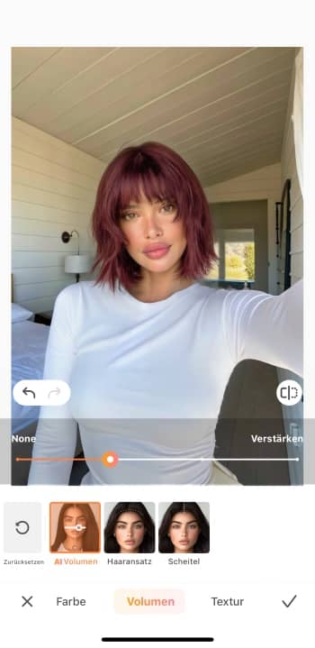 AirBrush App Screenshot GE - change hairstyle hair add volume