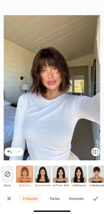 AirBrush App Screenshot GE - change hairstyle hair choose hairstyle