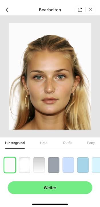 AirBrush App Screenshot GE - passport photo change the background