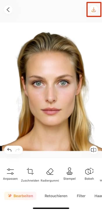AirBrush App Screenshot GE - passport photo manually save