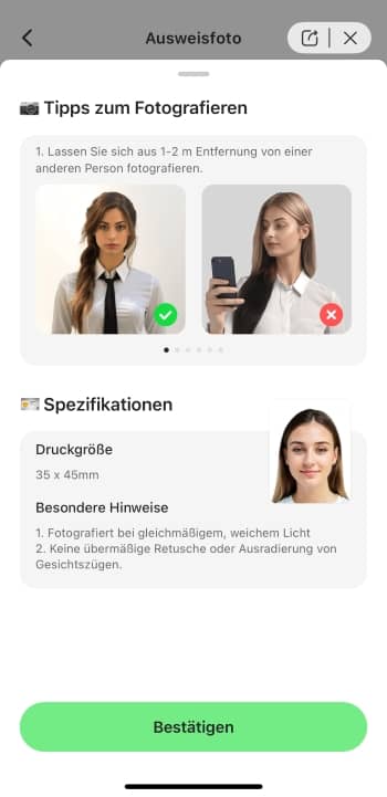 AirBrush App Screenshot GE - passport photo photo requirements