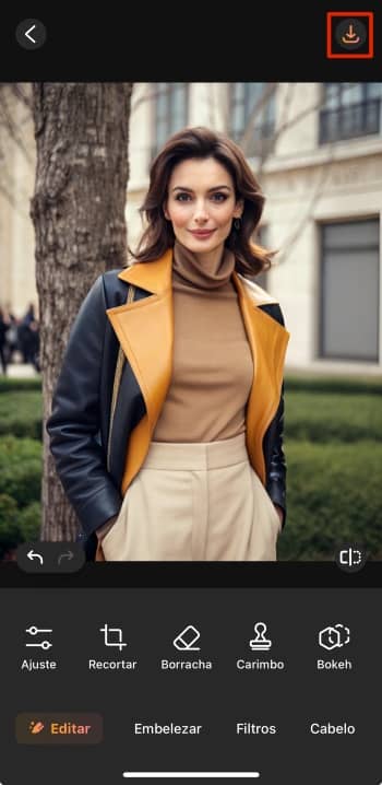 AirBrush App Screenshot PT - remove people from photos download result