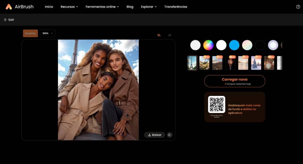 AirBrush Web Screenshot PT - remove background change background