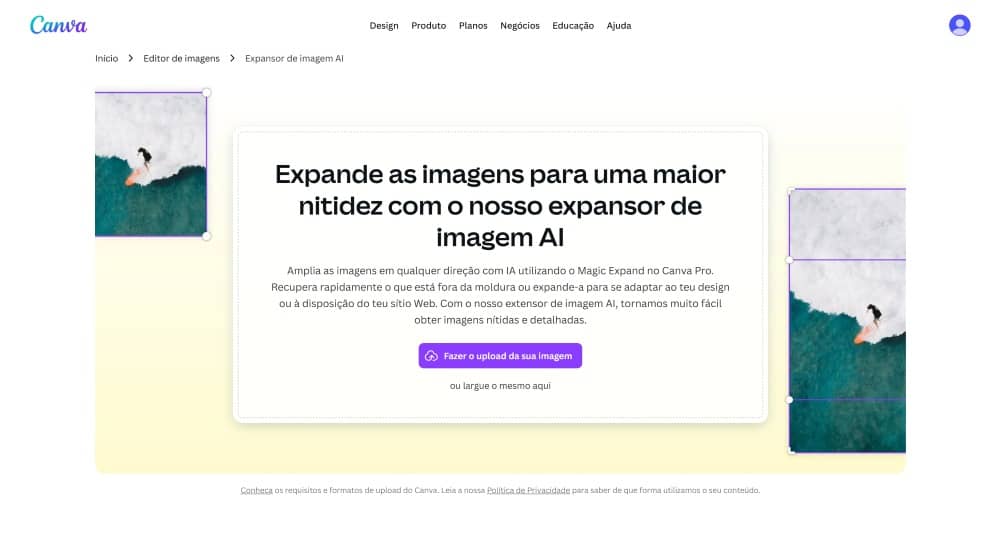 Canva Web Screenshot PT - Image Extender