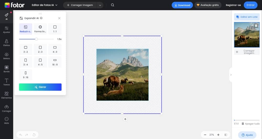 Fotor Web Screenshot PT - Image Extender 2