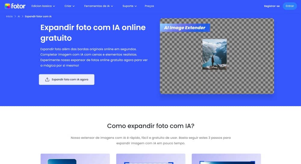Fotor Web Screenshot PT - Image Extender