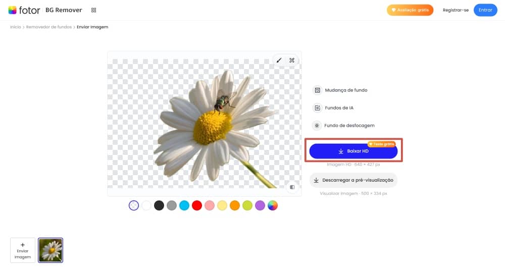 Fotor Web Screenshot PT - remove background download