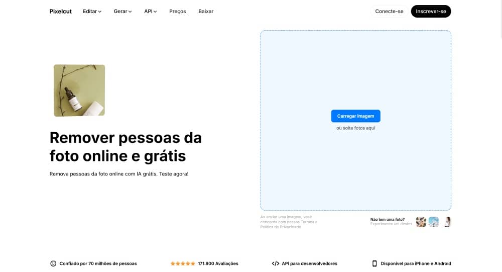 Pixelcut Web Screenshot PT - remove people from photos